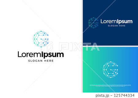 Letter G technology logo concept creative. Initial G digital logo design template 125744334