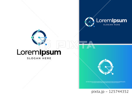 Letter G technology logo concept creative. Initial G digital logo design template 125744352