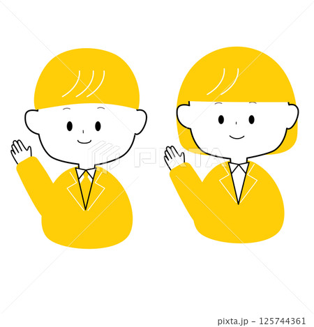 スーツを着た男の子と女の子のシンプルなイラスト 125744361