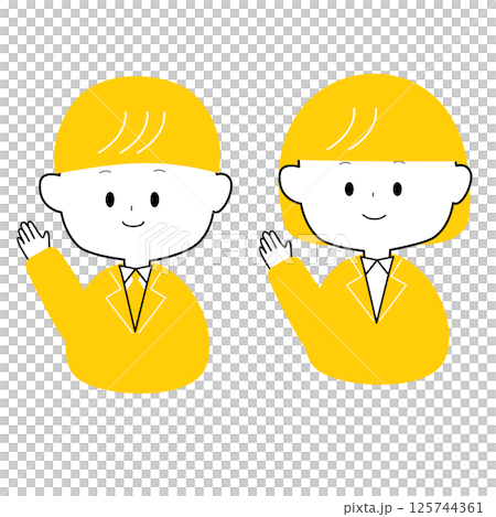 スーツを着た男の子と女の子のシンプルなイラスト 125744361