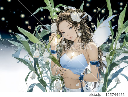ホタルの妖精のイラスト素材 125744433