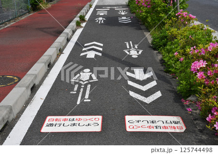 自転車と歩行者レーン_04 自転車と歩行者レーン_04 125744498