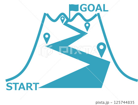 目標達成へのロードマップのイラスト 125744835