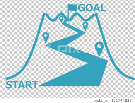 目標達成へのロードマップのイラスト 125744835
