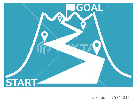 目標達成へのロードマップのイラスト 125744836