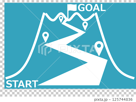 目標達成へのロードマップのイラスト 125744836