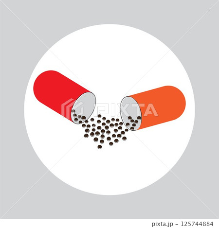 Capsule pill isolated on white background 125744884