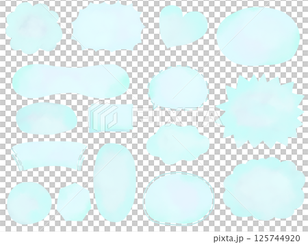 水彩畫:一組淺藍色手繪框架 水彩畫:一組淺藍色手繪框架 125744920