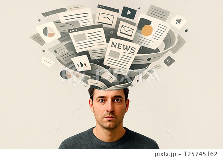 情報に埋もれる現代人の葛藤 125745162