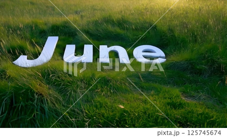 June text blowing in summer wind 125745674