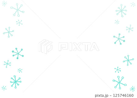 薄い水色の手描きのキラキラフレーム 125746160