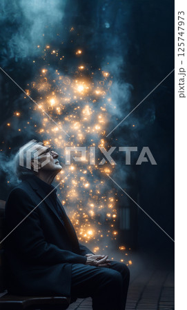 未来を憂う老人 未来を憂う老人 125747973