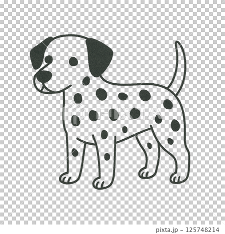 達爾馬提亞線描插圖、圖標、素材、無背景、動物系列 達爾馬提亞線描插圖、圖標、素材、無背景、動物系列 125748214