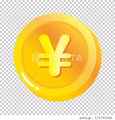 Yen coin gold coin illustration 125748306