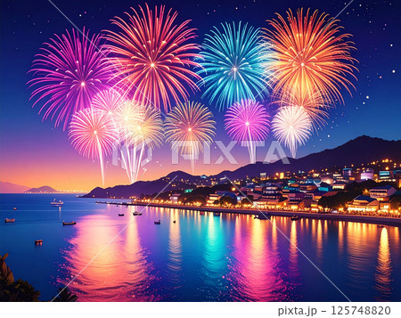 海辺の花火大会 125748820