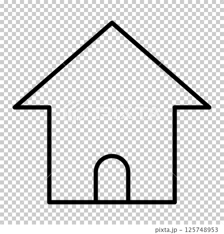 家の線画アイコン、不動産やWEBのホームアイコン 家の線画アイコン、不動産やWEBのホームアイコン 125748953