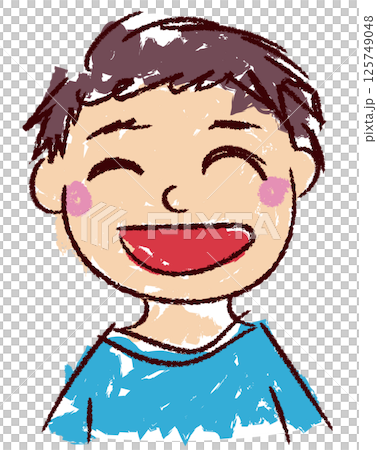 子供が書いた落書きタッチのお父さんの似顔絵のベクターイラスト 子供が書いた落書きタッチのお父さんの似顔絵のベクターイラスト 125749048