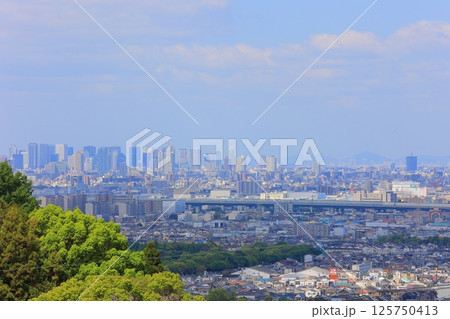 大阪府 四条畷市から見る大阪の風景 大阪府 四条畷市から見る大阪の風景 125750413