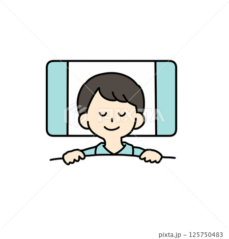 寝ている人のイラスト 125750483