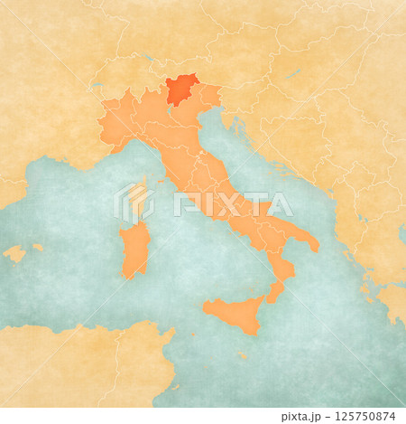 Map of Italy - Trentino-South Tyrol Map of Italy - Trentino-South Tyrol 125750874