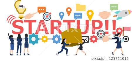 新規事業を始めるイラスト 新規事業を始めるイラスト 125751013