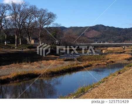 冬の鴨川・半木の道辺り『和風イメージ』(京都) 125751429