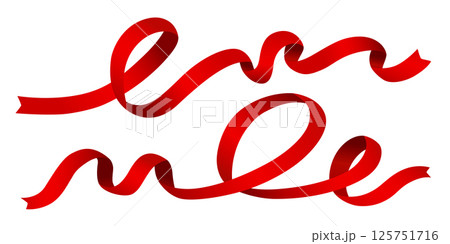 Red ribbon isolated on white background Vector illustration Red ribbon isolated on white background Vector illustration 125751716