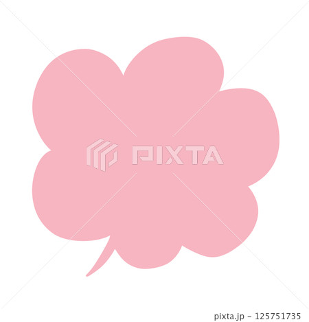 手描きの吹き出し - 繊細でふんわりとした柔らかな色合い - 鴇色（日本の伝統色） 125751735