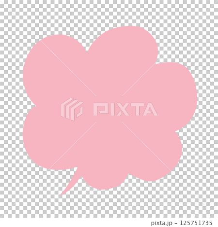 手描きの吹き出し - 繊細でふんわりとした柔らかな色合い - 鴇色（日本の伝統色） 125751735