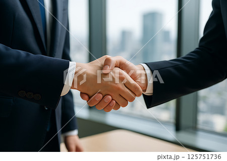 握手する2人のビジネスマン 125751736