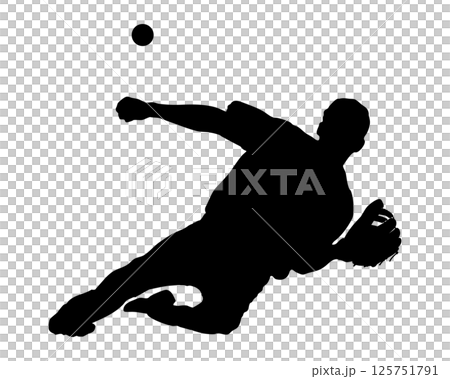Baseball defensive stance silhouette illustration Baseball defensive stance silhouette illustration 125751791