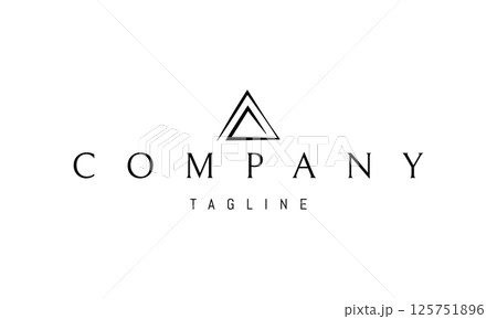 Vector logo with an abstract image of a triangle made of one line. 125751896