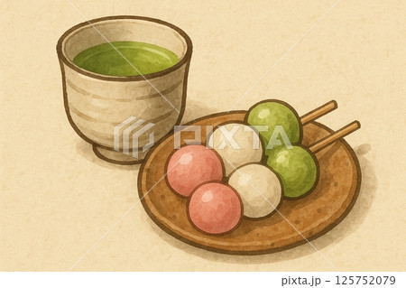 和菓子と抹茶 125752079