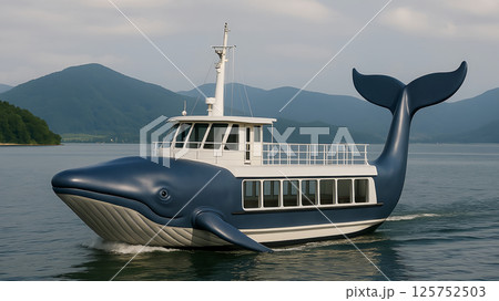 クジラがついに観光業デビュー!?海を泳ぐ遊覧船 125752503
