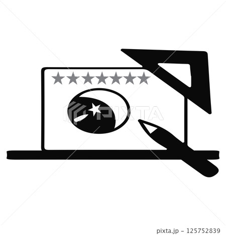 writing icon on monitor vectors illustration symbol design 125752839