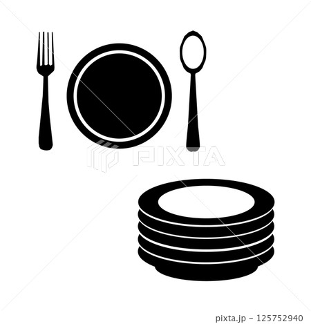plate and fork spoon icon vector illustration symbol design 125752940