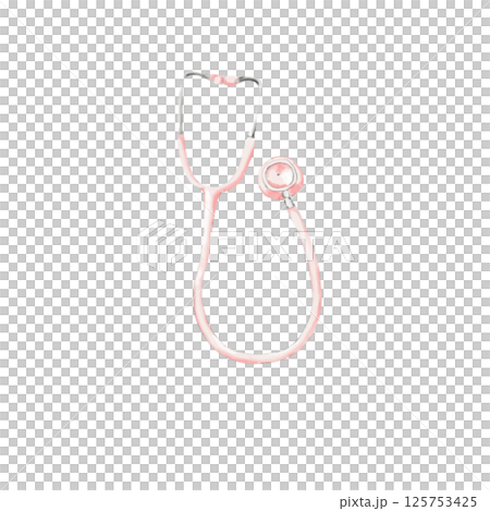 手描き風ピンクの聴診器のイラスト(ナース向け) 手描き風ピンクの聴診器のイラスト(ナース向け) 125753425
