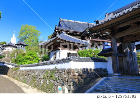 【長崎県】寺院と教会の見える風景（平戸ザビエル記念教会） 125753592