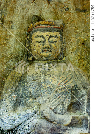 臼杵石仏の大日如来像 臼杵石仏の大日如来像 125753794