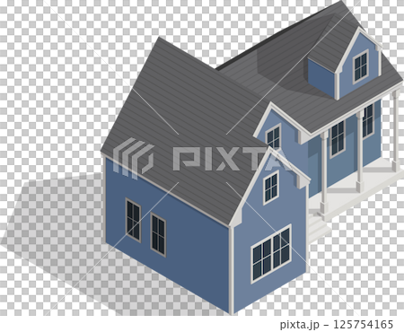 Isometric small house illustration Isometric small house illustration 125754165