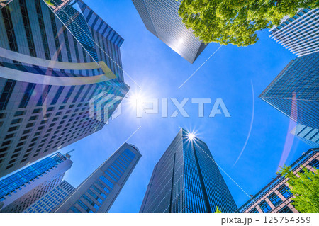 日本の東京都市景観5月。アーバンネット大手町ビルなど大手町のビジネス街などを望む 日本の東京都市景観5月。アーバンネット大手町ビルなど大手町のビジネス街などを望む 125754359