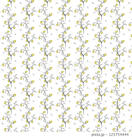 背景パターン：レモンの実_上向き 125754444