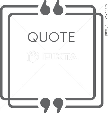 Empty quote frame featuring quotation marks, providing a perfect canvas for inspiring and motivational text. Ideal for social media posts and website content, enhancing communication Empty quote frame featuring quotation marks, providing a perfect canvas for inspiring and motivational text. Ideal for social media posts and website content, enhancing communication 125754529