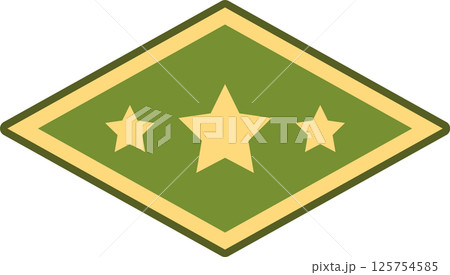 United States Army lieutenant colonel rank insignia featuring three stars on an olive drab diamond background with a golden yellow border, representing military leadership and responsibility United States Army lieutenant colonel rank insignia featuring three stars on an olive drab diamond background with a golden yellow border, representing military leadership and responsibility 125754585
