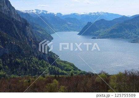 Alpine Tranquility at Austria - lake Traunsee Alpine Tranquility at Austria - lake Traunsee 125755509