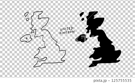 Simple United Kingdom map hand drawn vector illustration 125755535