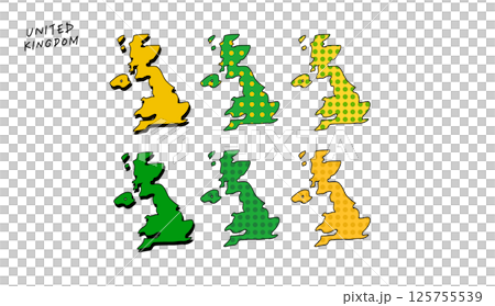 手繪向量插圖的英國彩色地圖 125755539