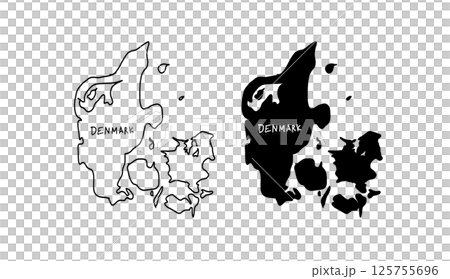 Simple Denmark map hand drawn vector illustration 2 125755696