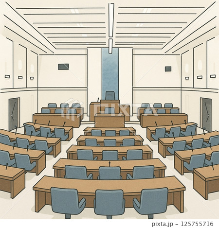 落ち着きある上尾市議会議場 125755716