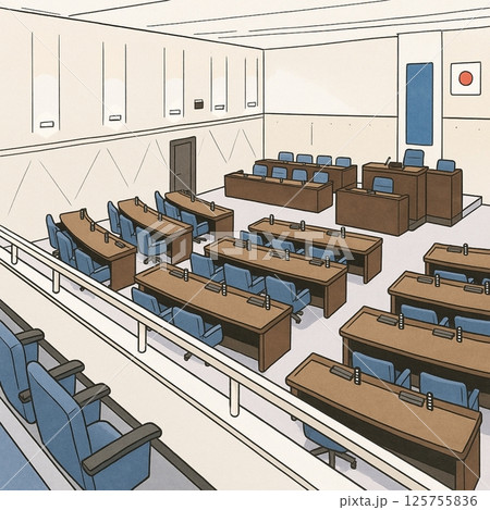上尾市議会議場の全体風景 上尾市議会議場の全体風景 125755836
